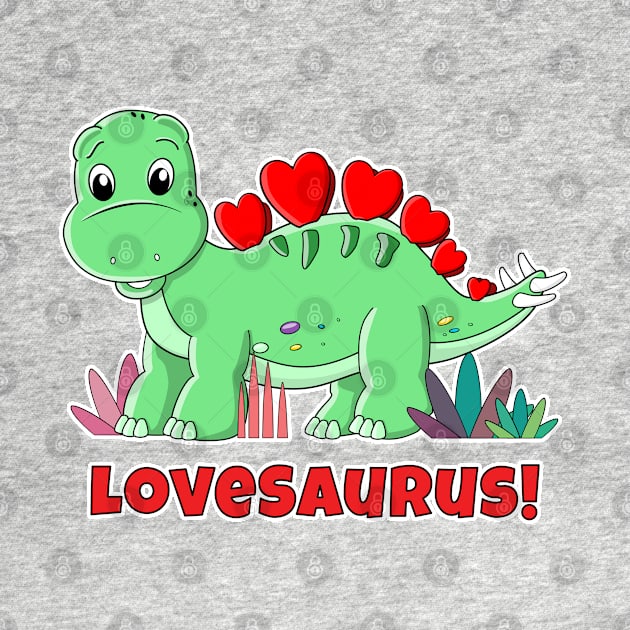 Cute Cartoon Baby Dinosaur Stegosaurus - Lovesaurus by brodyquixote